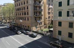 GENOA, ITALY - APRIL 9 2020 - Local police control during coronavirus covid quarentine photo