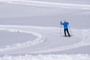 cross country skiing in alps dolomites photo