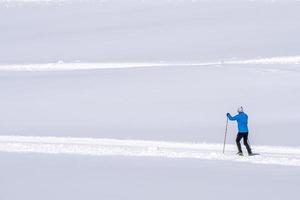 cross country skiing in alps dolomites photo