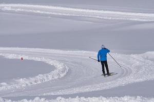 cross country skiing in alps dolomites photo