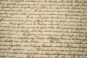 Declaration of independence 4th july 1776 close up photo