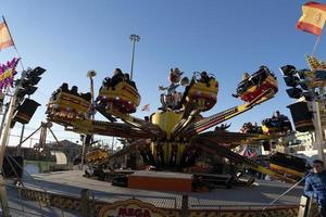 GENOA, ITALY - DECEMBER, 9 2018 - Traditional Christmas Luna Park Fun Fair is opened photo