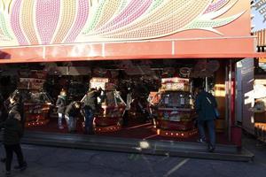 GENOA, ITALY - DECEMBER, 9 2018 - Traditional Christmas Luna Park Fun Fair is opened photo