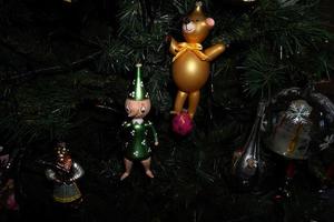 glass hand decorated Christmas Ball detail photo