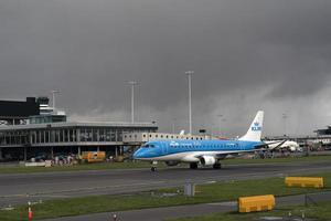 AMSTERDAM, NETHERLAND - FEBRUARY 26 2020 - Schipol airport aerial view panorama photo