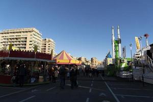 GENOA, ITALY - DECEMBER, 9 2018 - Traditional Christmas Luna Park Fun Fair is opened photo