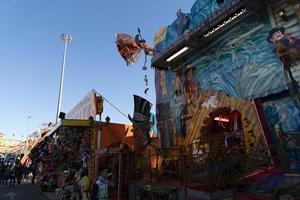 GENOA, ITALY - DECEMBER, 9 2018 - Traditional Christmas Luna Park Fun Fair is opened photo