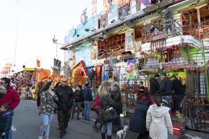 GENOA, ITALY - DECEMBER, 9 2018 - Traditional Christmas Luna Park Fun Fair is opened photo