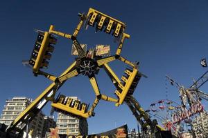 GENOA, ITALY - DECEMBER, 9 2018 - Traditional Christmas Luna Park Fun Fair is opened photo