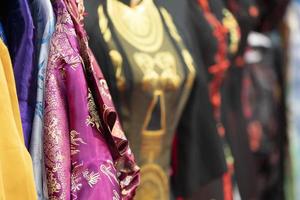 many japanese kimono dress at the market photo