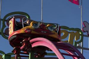 GENOA, ITALY - DECEMBER, 9 2018 - Traditional Christmas Luna Park Fun Fair is opened photo