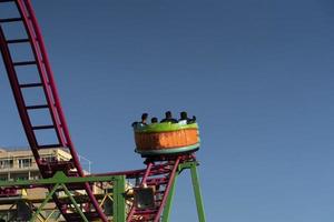 GENOA, ITALY - DECEMBER, 9 2018 - Traditional Christmas Luna Park Fun Fair is opened photo