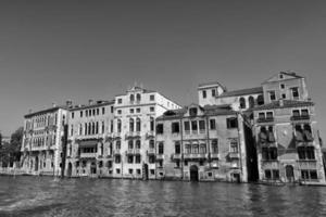 venice view in black and white photo