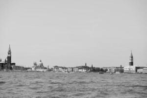 venice view in black and white photo