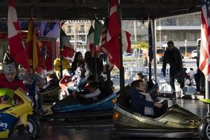 GENOA, ITALY - DECEMBER, 9 2018 - Traditional Christmas Luna Park Fun Fair is opened photo