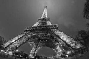 Tour Eiffel at night in black and white, Paris, 2022 photo