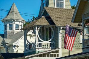 martha vineyard gingerbread colorful houses photo