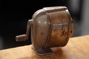 old metal hand pencil sharpener photo