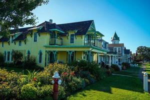 martha vineyard gingerbread colorful houses photo