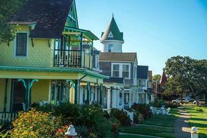 martha vineyard gingerbread colorful houses photo