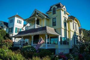 martha vineyard gingerbread colorful houses photo