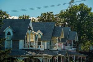 martha vineyard gingerbread colorful houses photo