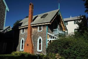 martha vineyard gingerbread colorful houses photo