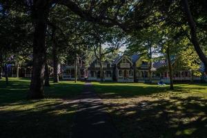 martha vineyard gingerbread colorful houses photo