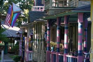 martha vineyard gingerbread colorful houses photo