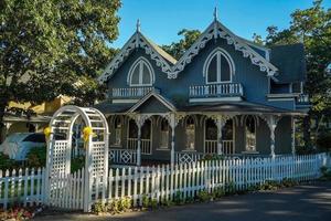 martha vineyard gingerbread colorful houses photo