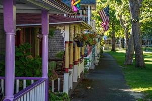 martha vineyard gingerbread colorful houses photo