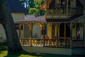 martha vineyard gingerbread colorful houses photo