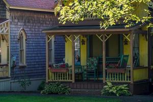 martha vineyard gingerbread colorful houses photo