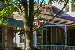 martha vineyard gingerbread colorful houses photo