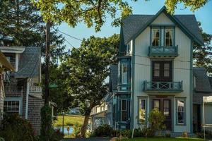 martha vineyard gingerbread colorful houses photo