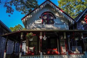 martha vineyard gingerbread colorful houses photo