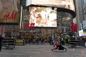 NEW YORK, USA - MAY 4 2019 - Break dancer in Times Square photo