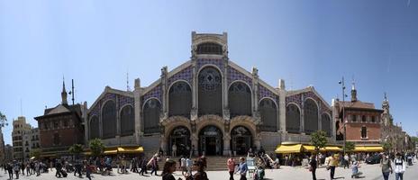 VALENCIA, SPAIN - MAY 3 2022 - The historic market full of customers photo