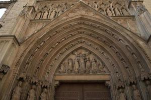 Valencia Spain gothic cathedral church external bas relief photo