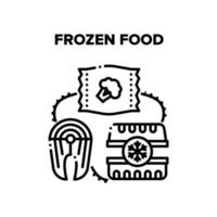 Ilustraciones de comida congelada vector negro