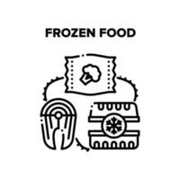 Frozen Food Vector Black Illustrations