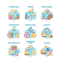 Food Delicious Set Icons Vector Illustrations