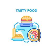 Tasty Food Meal Vector Concept Color Illustration