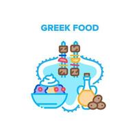 Greek Food Eat Vector Concept Color Illustration