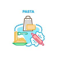 Pasta Cook Dish Vector Concept Color Illustration