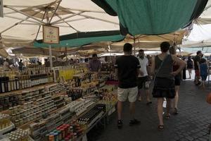 ROME, ITALY - JUNE 16 2019 - campo dei fiori place market photo