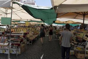 ROME, ITALY - JUNE 16 2019 - campo dei fiori place market photo