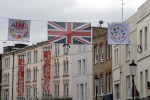 portobello road londres calle coloridos edificios foto