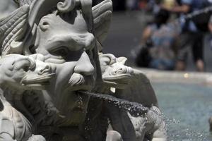 piazza navona roma fountain detail photo