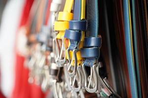 leather belts in italian market for sale photo